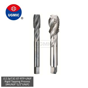 J12.SpT.SC-07-Processus de taraudage rigide- # 4 # 5 # 6 # 8 # 10 # Taraud en carbure monobloc à cannelures spirales, filetage UNJF 12 1/4" 5/16" 3/8" 7/16" 1/2" - Product Image 1