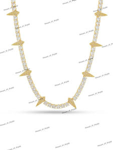 สร้อยคอเทนนิสแบบหนามประดับเพชรโมอิสซาไนต์สุดหรู สไตล์สตรีทโดดเด่น ระยิบระยับ - Product Image 3