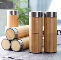 Flacon thermos en bambou entier avec logo gravé Gobelet sous vide au design classique pour pique-nique de voyage au bureau-pour adultes