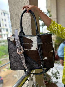 กระเป๋าโท้ทหนังขนวัวแท้มาใหม่กระเป๋าหนังมีสไตล์สำหรับผู้หญิงกระเป๋าเครื่องมือแกะสลักมือสำหรับใช้งานได้หลากหลาย - Product Image 2