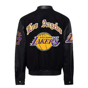 Chaquetas Varsity Letterman Personalizadas de Lana 100% para Hombre, con Mangas de Cuero Genuino y Chenilla, Diseño Graffiti - Product Image 2