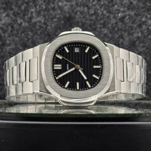 Montre de luxe pour homme 41 mm en acier inoxydable, mouvement mécanique automatique, cadran noir, bracelet intégré 12 mm 16 mm, style affaires et sport - Product Image 1