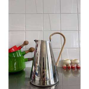 Stainless Steel Mirror Finish Pitcher with <b>Wrapped</b> Handle Modern Water Jug Tea Coffee Serving Carafe for <b>Kitchen</b> - Product Image 5