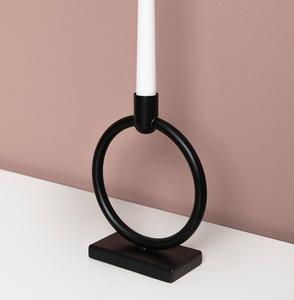 Candelabro de Metal con Diseño de Anillo Negro Moderno, Portavelas Decorativo Minimalista para Mesa, Candelabro Contemporáneo para Sala de Estar - Product Image 2