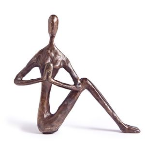 Escultura de yoga de aluminio hecha a mano de primera calidad, arte abstracto de metal para decoración de interiores. - Product Image 4