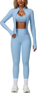 Ensemble de sport respirant pour femme : Leggings de gym à maintien élevé et soutien-gorge de sport sans couture, tenue d'entraînement performante - Product Image 5