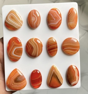 Wholesale Natural Orange Banded Agate Cabochons Wholesale Flatback Carnelian Agate Loose Gemstones for Jewelry Making & Crafts - Product Image 3