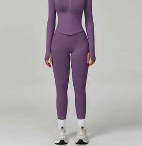 High Waist Full Length Solid Knitted Stretch Breathable Eco-Friendly Lightweight Women's Leggings with <b>Tummy</b> <b>Control</b> Shapewear - Product Image 4