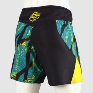 Pantalones Cortos de Artes Marciales Mixtas (MMA) Verdes de Alta Calidad OEM, Fabricados en EE. UU., para Entrenamiento de Judo, Ajuste Largo para la Noche, Bjj - Product Image 2