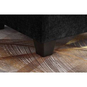 Chaise longue oversize da 51 pollici in morbido ciniglia nera con poggiapiedi e contenitore, imbottita nera - Product Image 5