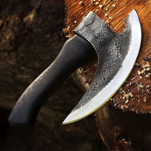 Hacha de Pizza Burraq Hecha a Mano con Acero al Carbono, Cabeza Tipo Tomahawk, Mango de Madera de Palisandro, Funda de Cuero, Hoja de 8.5 Pulgadas, para Bricolaje y Camping - Product Image 5