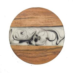 Nouvelle Arrivée : Sous-verres Personnalisables en Bois d'Acacia et Résine Époxy, Style Moderne, Écologiques, Réutilisables et Gravables pour la Maison - Product Image 4