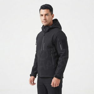 Chaqueta Softshell para Hombre, Forrada de Polar, Resistente al Agua, con Capucha, para Invierno, Trabajo al Aire Libre, Senderismo, con Bolsillos - Product Image 4