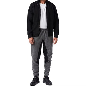Pantalon de survêtement gris imprimé pour homme avec empiècements latéraux noirs, taille élastique, décontracté, respirant, en toile imperméable, idéal pour l'hiver - Product Image 1