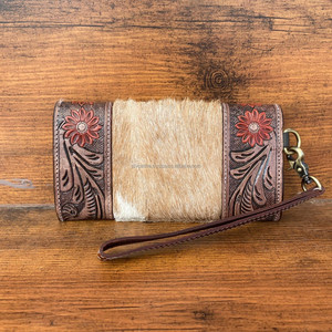 กระเป๋าคลัทช์หนังสไตล์ตะวันตกสุดหรูสำหรับผู้หญิงกระเป๋าเงินหนังวัวขนสัตว์มีสไตล์ใช้งานได้หลากหลาย - Product Image 5