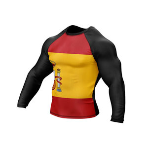 Camiseta de Compresión de Manga Larga con la Bandera de España para Hombre, Camiseta de Secado Rápido para MMA y BJJ, Estampado por Sublimación - Product Image 3