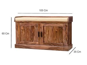 Zapatero de madera de Sheesham con puerta, organizador de zapatos de madera, estantería, mueble de entrada a prueba de polvo para sala de estar/hogar - Product Image 6