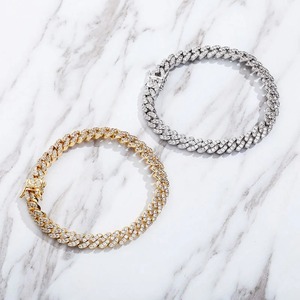 Chaîne de cheville et bracelet cubain Iced Out en CZ taille ovale, plaqué or, bijoux de fête Hip Hop - Product Image 3