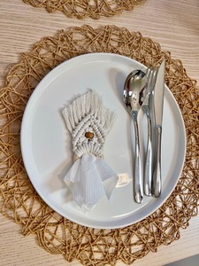 Elegant <b>White</b> Macrame Napkin Ring Handmade Boho <b>Table</b> Decor Cotton Rope Dining <b>Table</b> Accessory Wedding Party Decor From india - Product Image 2