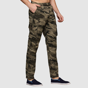 Custom Logo Men's Camouflage Cargo Pants Elastic Waist Lightweight Polyester Casual <b>Trousers</b> Multiple Pockets Summer Style OEM - Product Image 2