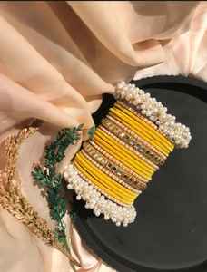 <b>Pakistani</b> & Indian Fashion Punjabi Culture Wear Bridal Shiny Chudiyan Bangles <b>Sets</b> Best Quality Metal Churian <b>Set</b> Ladies - Product Image 2