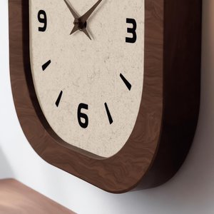 French Retro Wooden Wall <b>Clock</b>, <b>Silent</b> Quartz Square Japandi Home Decor - Product Image 2