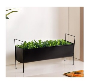 Elegante maceta metálica con revestimiento en polvo para uso en interiores, exteriores, jardín, balcón, patio y decoración moderna. - Product Image 6