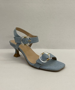 Elegantes Sandalias de Tacón de Mezclilla para Mujer, Punta Abierta, Tacón Cuadrado, Correa con Hebilla, para el Verano - Product Image 5