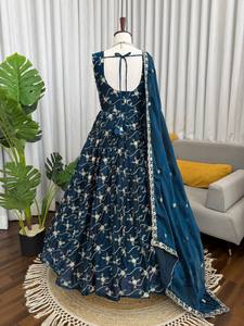 Launching New Designer Party Wear Look Heavy Fendy Silk Gwon Pent & Dupatta Set - Product Image 5