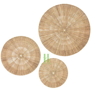 Handmade Rattan Wall Basket Set Natural Woven Bohemian Hanging Wall Decor Washable Living Room Home <b>Decoration</b> Wholesale - Product Image 3