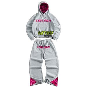 ชุดวอร์มพิมพ์ลายพัฟฟ์แบบ OEM ตามสั่ง ชุดกีฬาระบายอากาศ เสื้อฮู้ด กางเกงจ็อกเกอร์ ชุดเซ็ต - Product Image 3