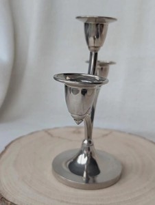 Porte-bougie en argent, support de bougie moderne, porte-bougie en forme de beignet, support de bougie décoratif en métal, style contemporain pour la maison - Product Image 3