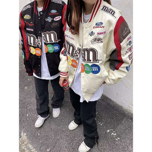 Men's Contrast Color Block Baseball Coat | Retro Custom <b>Corduroy</b> Varsity <b>Jacket</b> | Vintage Patchwork Letterman - Product Image 5