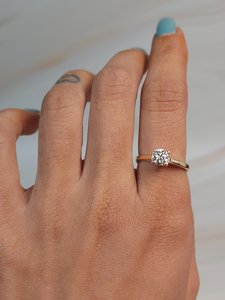 0.60 CT Lab Grown <b>Diamond</b> <b>Ring</b> in 18K Gold | IGI Certified Trendy Engagement Wedding <b>Ring</b> for Women - Product Image 2