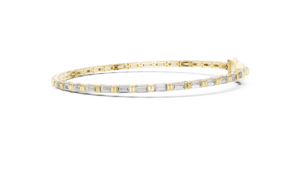 Minimalist U-Prong Baguette Lab Diamond Tennis <b>Bracelet</b> 10K 14K 18K Solid Gold Unisex Design - Product Image 4