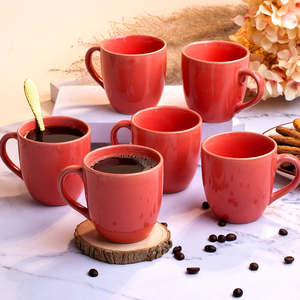 <b>Set</b> of 6 Peach Blossom Ceramic <b>Tea</b> <b>Cups</b> - Product Image 2