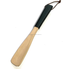 Factory Wholesale Custom Logo Cheap <b>Long</b> Handle Wooden <b>Shoe</b> <b>Horn</b> With Curved Handle and Hanging - Product Image 4