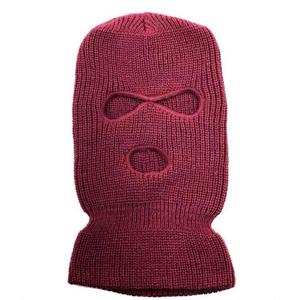 3 Hole Face Cover <b>Balaclava</b> Hat Knitted Ski Mask Unisex Men Outdoor Sports Warm Breathable Windproof Customizable Black - Product Image 1
