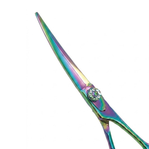 High Quality Premium Multi Colour Stainless Steel Hair <b>Shears</b>, Professional Barber Salon <b>Tools</b>, Crystal Adjustment Screw - Product Image 5
