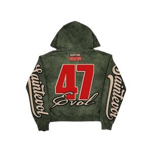 Fabricant de vêtements sur mesure – Survêtement d'hiver unisexe en coton épais, style streetwear vintage rouge élégant, effet vieilli personnalisé - Product Image 3