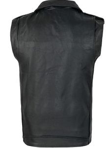 Gilet d'hiver pour homme en polyester orné de strass, style motard punk, coupe ajustée, sans manches - Product Image 2