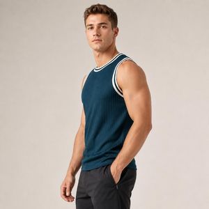 เสื้อกล้ามวิ่งออกกำลังกายสำหรับผู้ชาย แห้งเร็ว 100% ผ้าฝ้าย เป็นมิตรกับสิ่งแวดล้อม ทรงสปอร์ต ไร้ตะเข็บ ระบายอากาศได้ดี แบบสั่งทำพิเศษ - Product Image 1