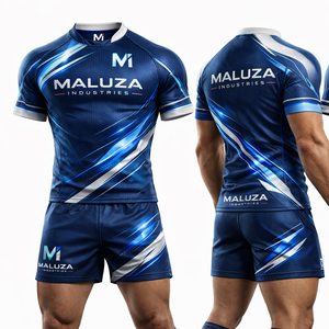 Ensembles d'uniformes de rugby sublimés professionnels en gros, anti-bactériens, anti-humidité, anti-UV, maillots d'équipe courts pour jeunes unisexes - Product Image 6