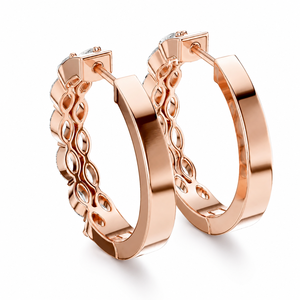 Classic Marquise Cut Moissanite Iced Out <b>Hoop</b> <b>Earrings</b> Rose Gold Plated Jewelry for Wedding Party Gift - Product Image 4