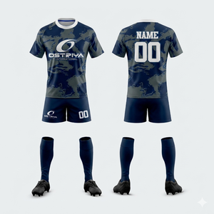Conjunto de Uniforme de Rugby 100% Poliéster para Adultos, Ropa Deportiva, Jersey con Cuello Redondo, Impresión por Transferencia de Calor, Manga Corta, Tallas Grandes, Secado Rápido - Product Image 1