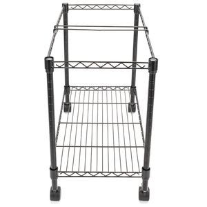 Carrello Portadocumenti Mobile in Metallo Nero a Singolo Ripiano 60 x 32 x 46 cm Soluzione di Archiviazione Versatile - Product Image 3