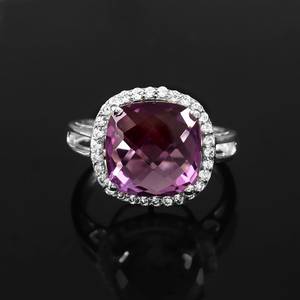 Natural Amethyst <b>Ring</b> 925 Sterling Silver Engagement <b>Ring</b> For Women Purple Gemstone February Birthstone Jewelry - Product Image 3