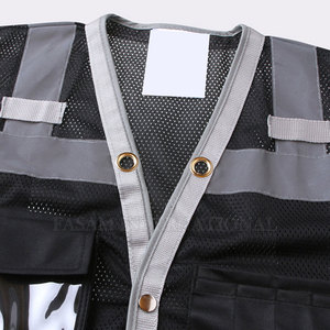 เสื้อกั๊กรักษาความปลอดภัยของผู้ชายเสื้อกั๊กรักษาความปลอดภัยแบบสลิมฟิตเสื้อกั๊กผ้าโพลีเอสเตอร์มาใหม่ฉลากตามต้องการ - Product Image 4