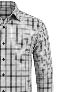 Manufacturer <b>White</b> <b>Black</b> Plaid Men Casual Formal <b>Check</b> <b>Shirt</b> Long Sleeve Button Down Cotton Flannel Office Wear Custom <b>Shirt</b> Men - Product Image 4