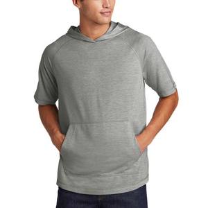 Camiseta Informal de Manga Corta para Hombre, Color Gris Claro Jaspeado, 100% Algodón Jersey, con Capucha, Ligera, con Logotipo Personalizado Bordado, Precio Económico - Product Image 1
